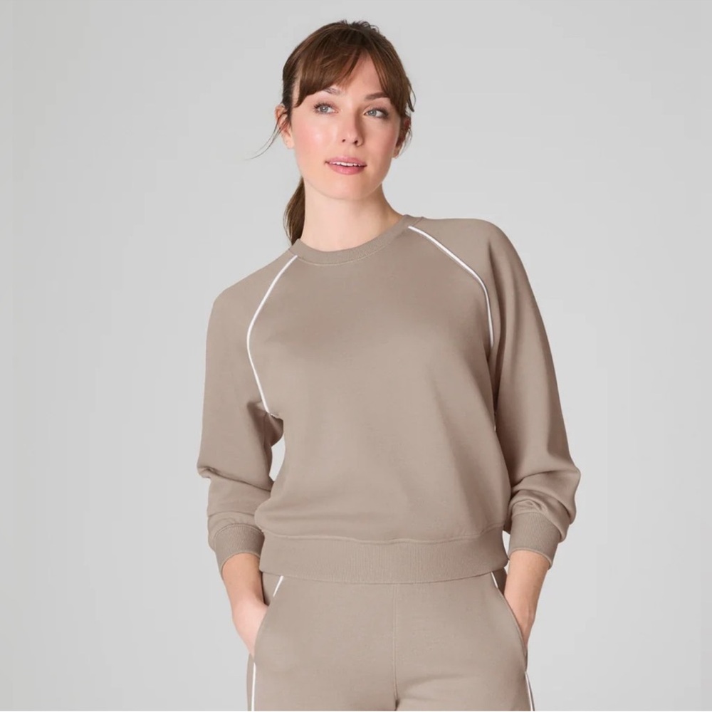 Spanx AirEssentials Pique long sleeve crew neck top